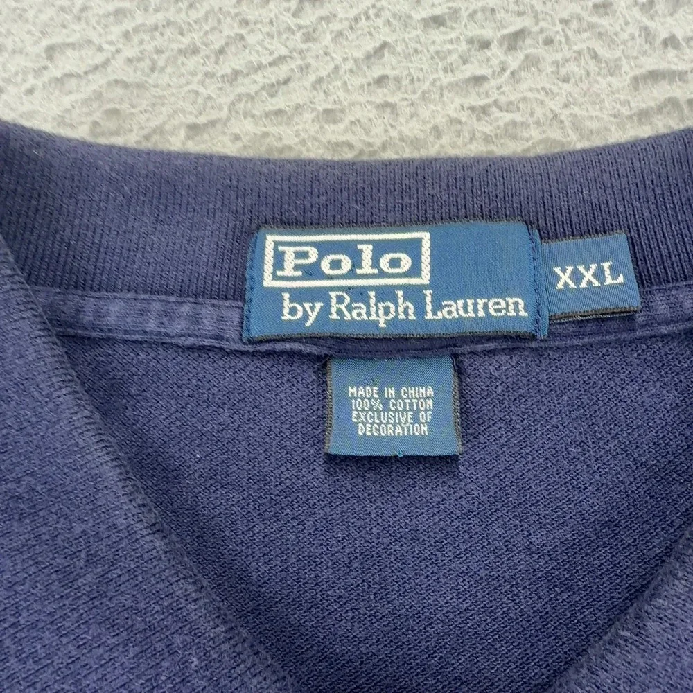 Polo Ralph Lauren Shirt Mens XXL Blue Big Flesh Pony Short Sleeve Golf Preppy 3